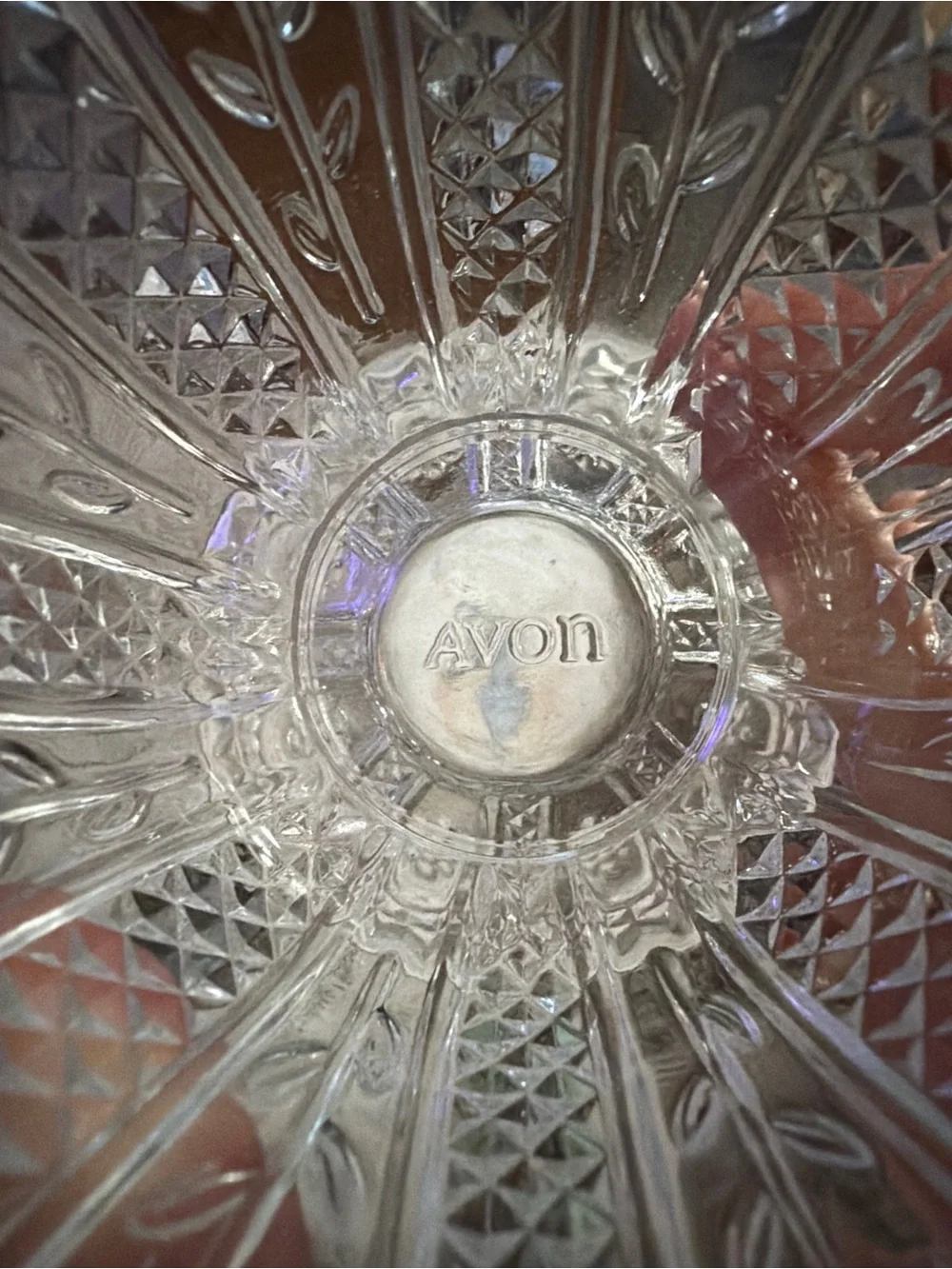 Avon Daisy and Diamond Glass Compote vintage collectable excellent condition
